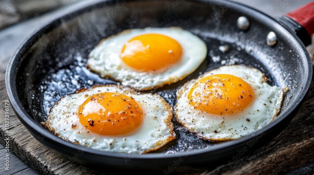 Freshly Cooked Eggs in a Frying Pan Freshly Cooked Eggs in a Frying Pan