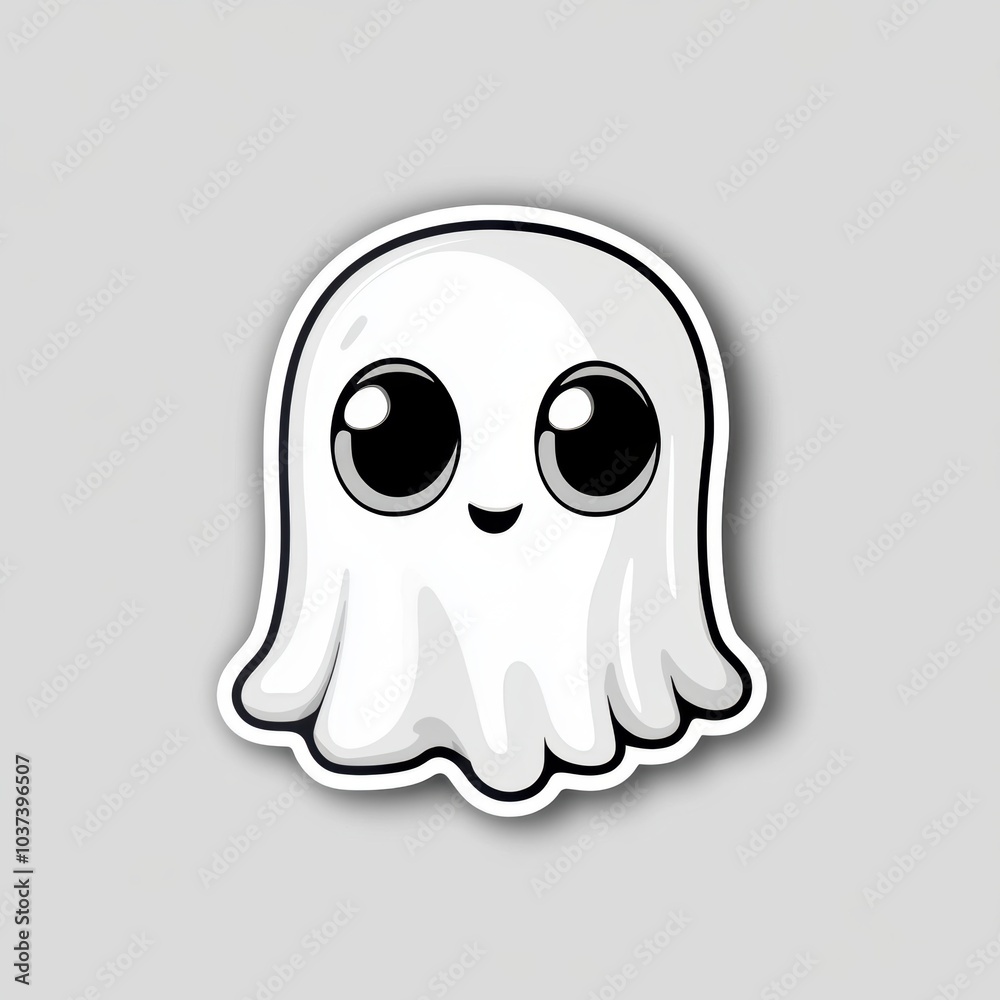 Cute Ghost Sticker. Cute Ghost Sticker.