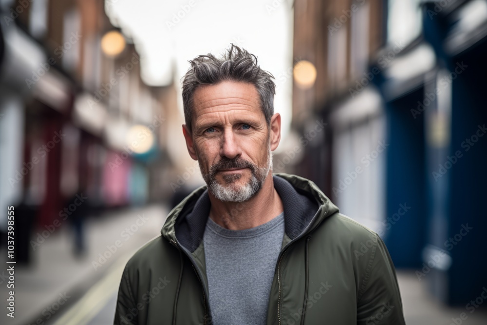 Portrait of a middle-aged man in a urban setting. Portrait of a middle-aged man in a urban setting.