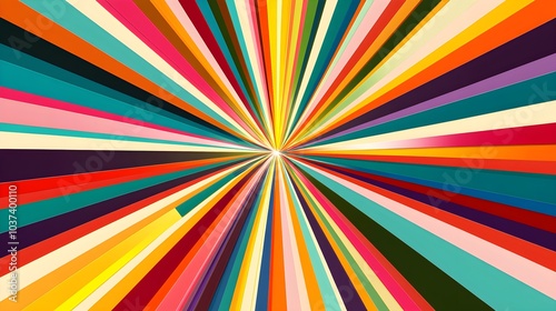 Colorful Abstract Sunburst Stripes Pattern Background