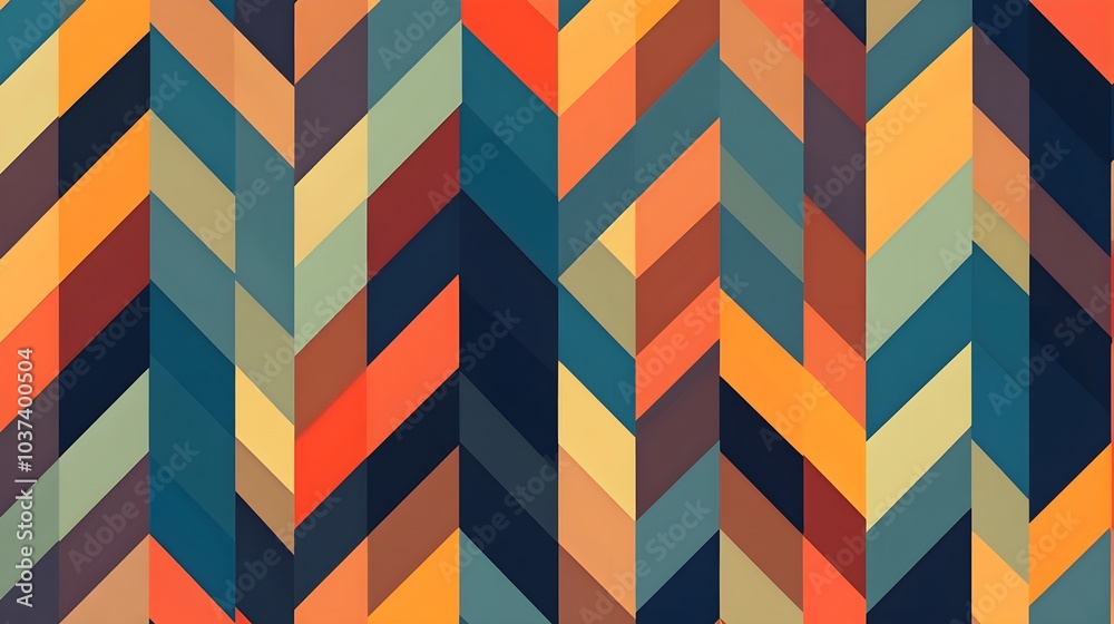 Abstract Geometric Pattern with Colorful Chevron Design Abstract Geometric Pattern with Colorful Chevron Design