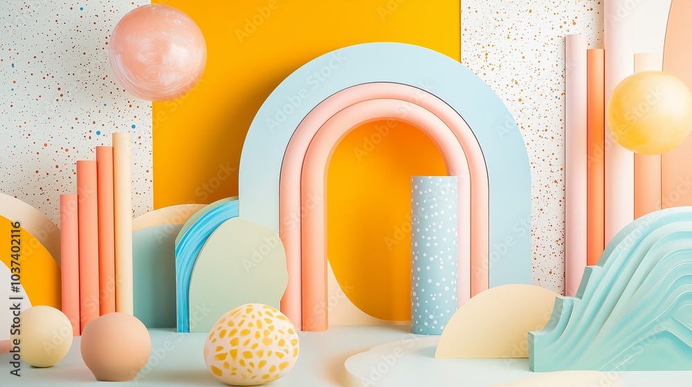 abstract shapes and playful colors, conjuring up the imagination of a child's bedroom abstract shapes and playful colors, conjuring up the imagination of a child's bedroom