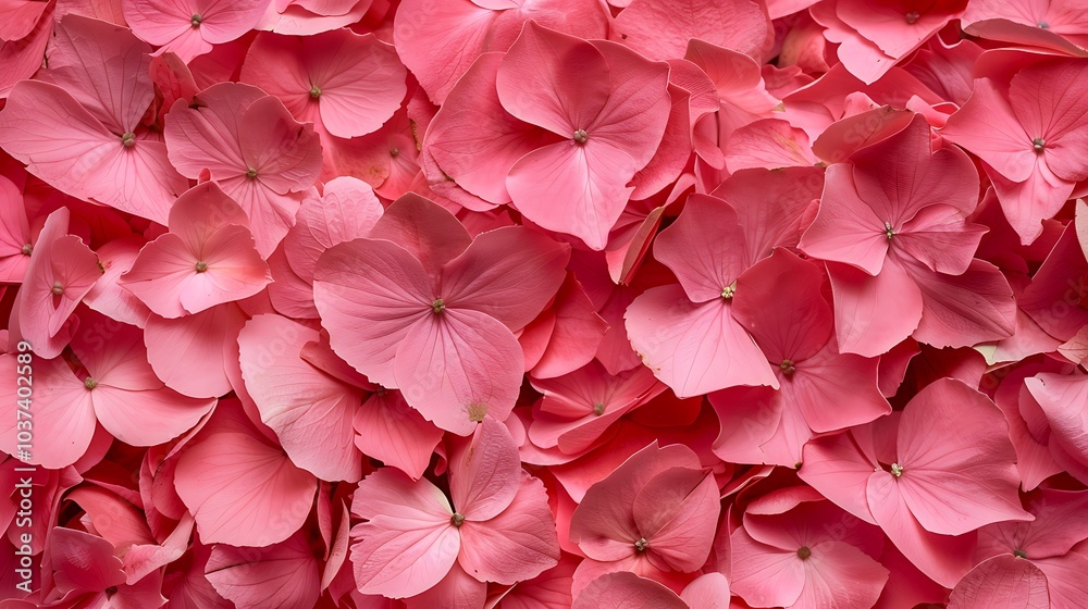 Fototapeta premium An arrangement of pink flower petals reaching an exact locality