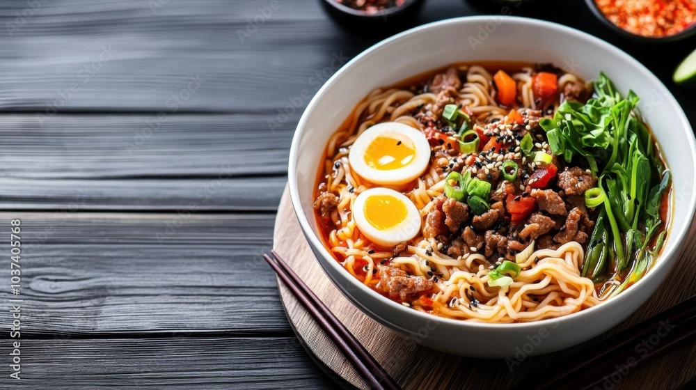 Delicious Noodle Soup in Clean Vector Illustration