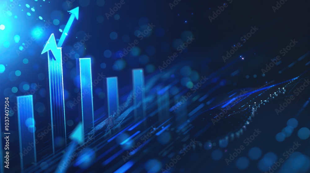Blue Abstract Bar Graph Illustration Blue Abstract Bar Graph Illustration