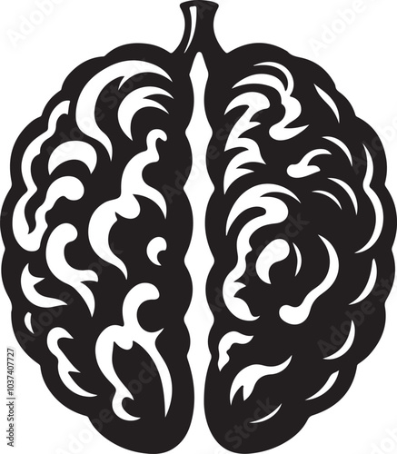 walnut silhouette icon vector art illustration
