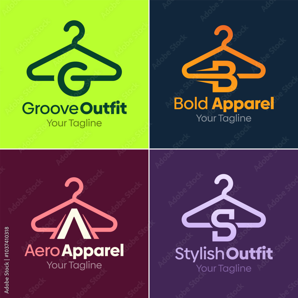 Hanger, Fashion Shape Logo Template Set. Good for Business, Agency, Community and Organization Hanger, Fashion Shape Logo Template Set. Good for Business, Agency, Community and Organization