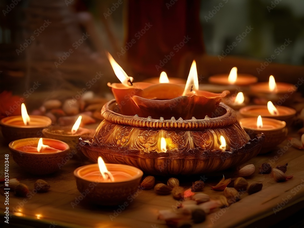 Diwali Diyas Glowing in the Dark Diwali Diyas Glowing in the Dark