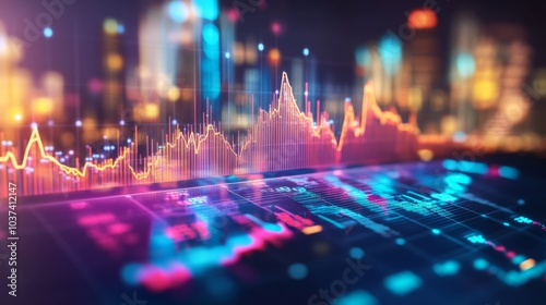 Wallpaper Mural Financial Data Visualization with Stock Market Trends Torontodigital.ca