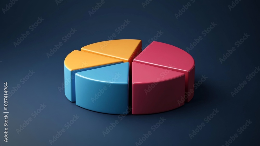 Fototapeta premium Colorful pie chart on dark background