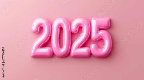 Happy New Year 2025, 3d Number