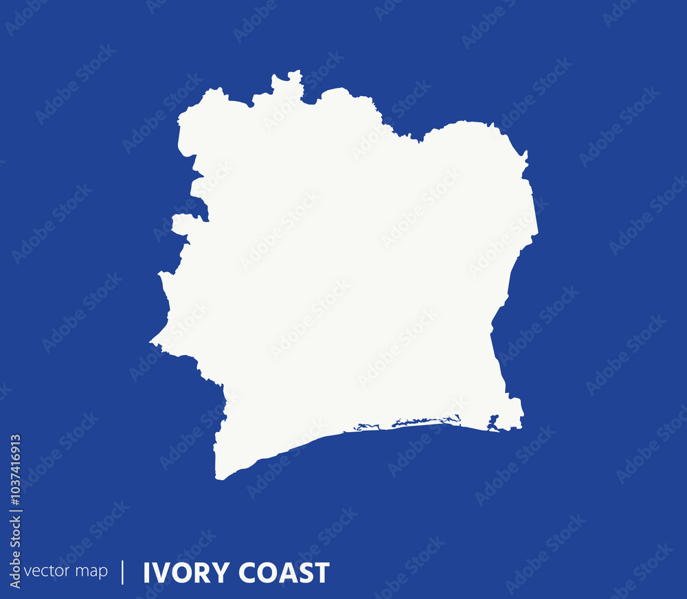 High Detailed Vector Map - Ivory Coast High Detailed Vector Map - Ivory Coast