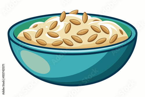 Dry Seeds of Cereals or Grain Crops Poured in Bowl Vector