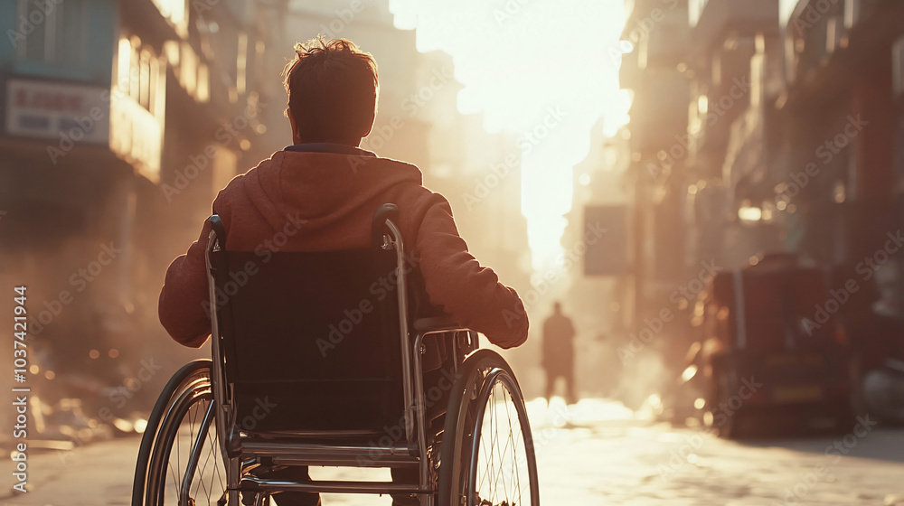 Obraz premium A moving image depicting the challenges faced by the disabled community in gaining equal opportunities.