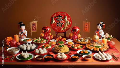 New Year, Festival Decorations, Food, and Cultural Celebrations