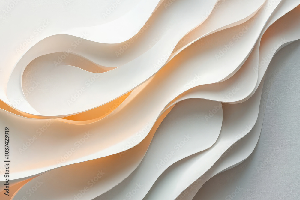Obraz premium calm elegance: exploring the beauty of white abstract wavy imagery