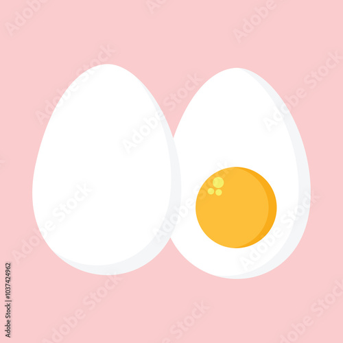 Illustration of white eggs with yellow yolk