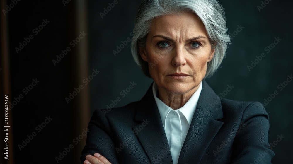 Aging Female Executive in Dark Suite Aging Female Executive in Dark Suite