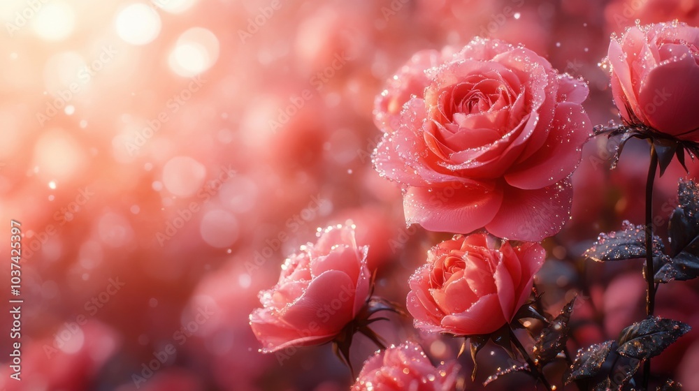 Elegant Valentine's Day Design Featuring a Soft Pink Background Adorned with Sparkling Roses Perfect for Holiday Celebrations and Romantic Occasions Elegant Valentine's Day Design Featuring a Soft Pink Background Adorned with Sparkling Roses Perfect for Holiday Celebrations and Romantic Occasions