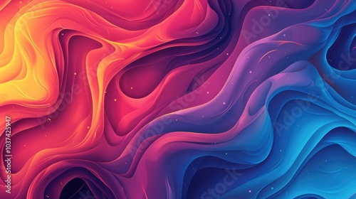 Soft pastel waves in shades of pink, blue, and purple. Abstract flowing design. Background image of gradient vibrant color wave flowing at background or digital wave with wavy art design. AIG51.