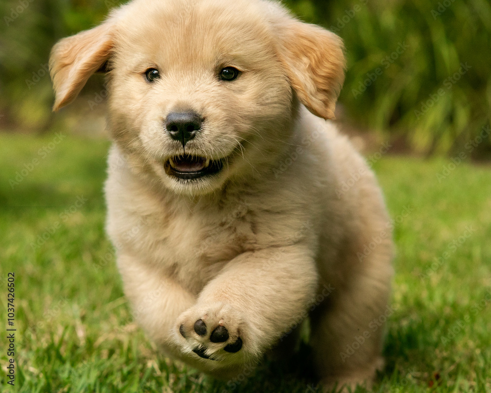 Golden Retriever Puppy Playing Outside Golden Retriever Puppy Playing Outside