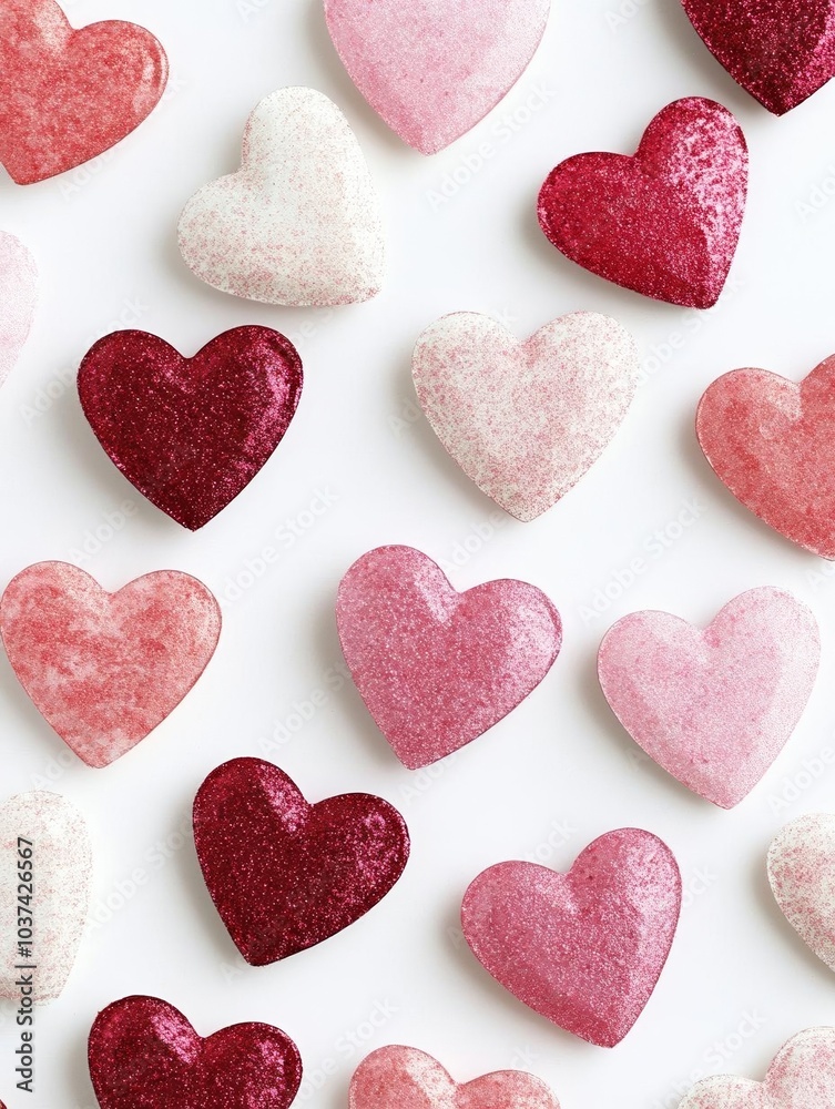 Colorful heart-shaped cookies on white background Colorful heart-shaped cookies on white background
