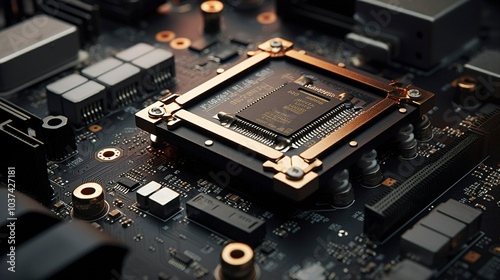 A photo of a detailed shot of an M.2 SSD slot