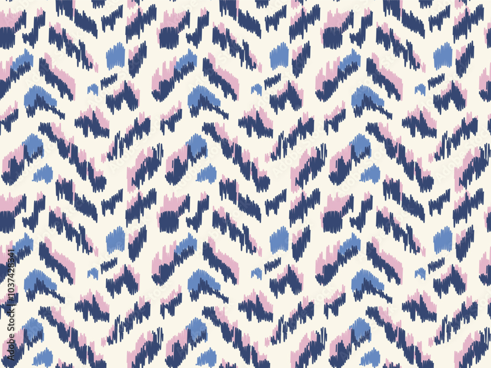 HAND DRAWN IKKAT SEAMLESS PATTERN ANIMAL ETHNIC PRINT IN VECTOR FILE GREAT FOR TEXTILE, WALLPAPER, TAPESTRY AND STATIONERY WRAPPING