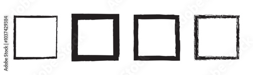 Grunge round shapes. Grunge banner collection. Black grunge round shapes. Brush strokes frame elements, and frames for design. Vector isolated on white background.