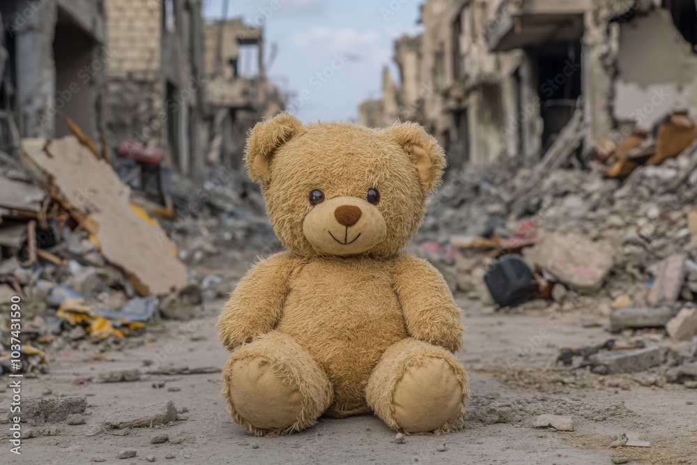 Teddy Bear in a War-Torn City Teddy Bear in a War-Torn City