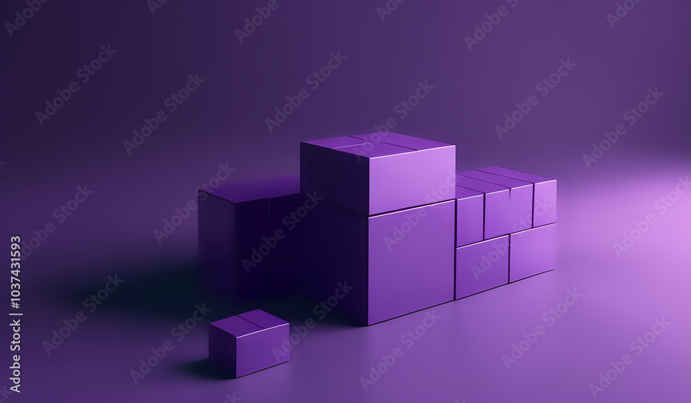 Obraz premium Abstract purple cube shaped background. AI Generated.