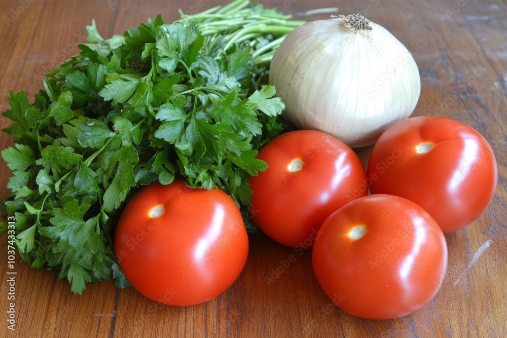Fresh Produce on a Wooden Table Fresh Produce on a Wooden Table