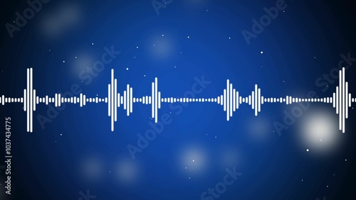 Sound wave rhythm background, technology concept, Sound waves Music equalizer on dark blue background. Waveform pattern for music player, podcast, voice message, music app photo