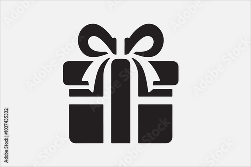 A simple black-and-white icon of a gift box