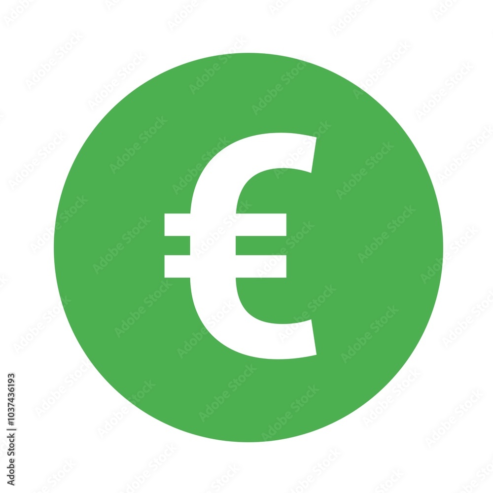 European Euro round currency symbol flat icon for apps and websites European Euro round currency symbol flat icon for apps and websites