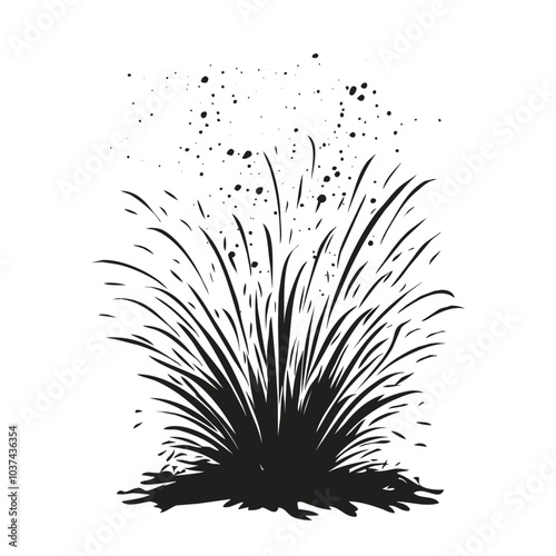 A black silhouette of a bonfire with sparks flying, representing Bonfire Night celebrations