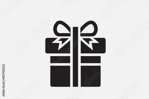 A simple black-and-white icon of a gift box