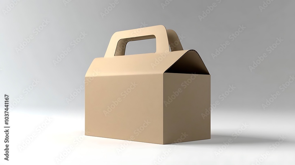 Brown Cardboard Box with Handle Brown Cardboard Box with Handle