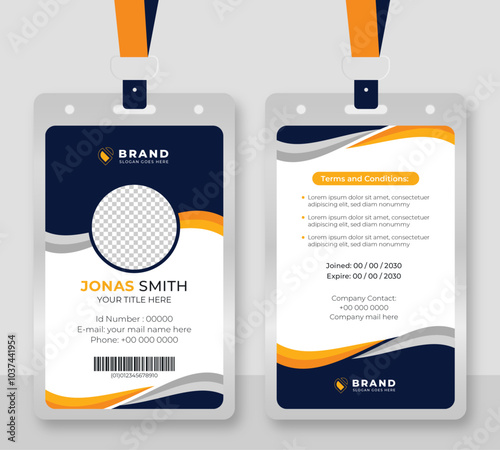 Modern and creative id card template. corporate id card design template for office employee, student, hospital staff or others.