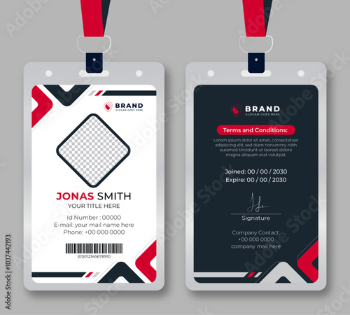 Modern and creative id card template. corporate id card design template for office employee, student, hospital staff or others.
