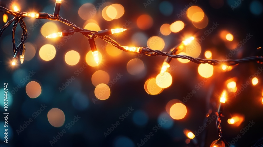 Twinkling lights create a warm ambiance, enhancing the holiday spirit with a blend of colors against a dark background. Generative AI Twinkling lights create a warm ambiance, enhancing the holiday spirit with a blend of colors against a dark background. Generative AI