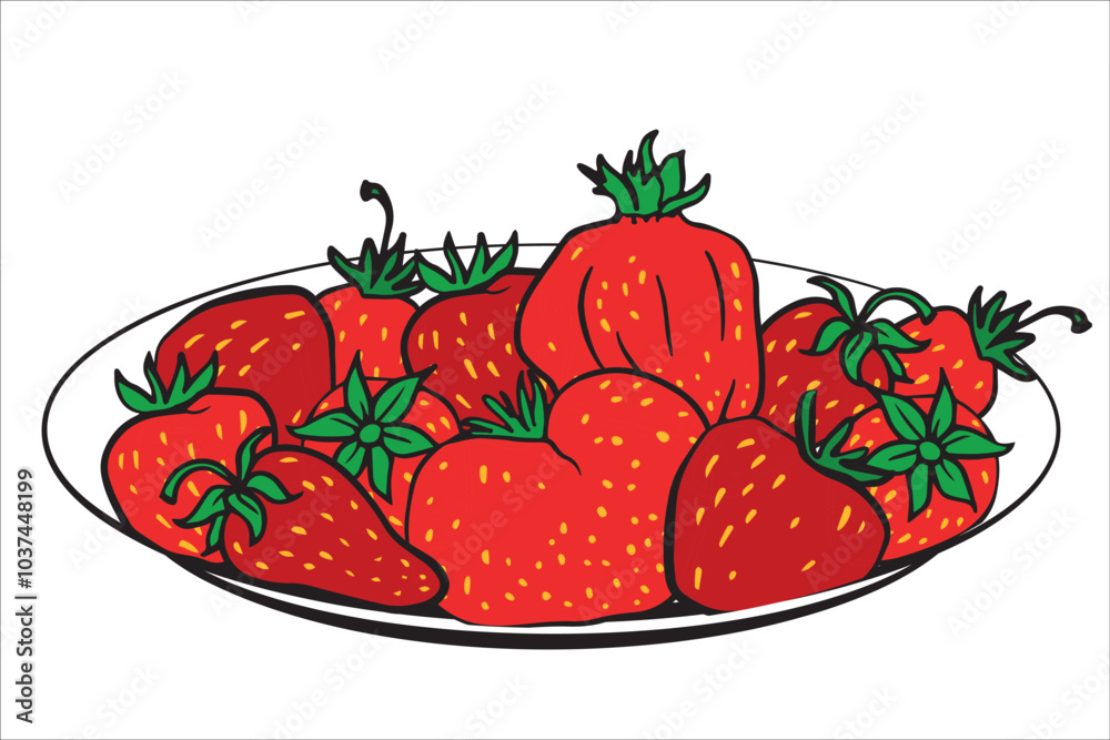 ripe strawberries on a plate. Ideal for recipes, food blogs, kitchen decor, or healthy eating promotions, emphasizing freshness and summer fruits. ripe strawberries on a plate. Ideal for recipes, food blogs, kitchen decor, or healthy eating promotions, emphasizing freshness and summer fruits.