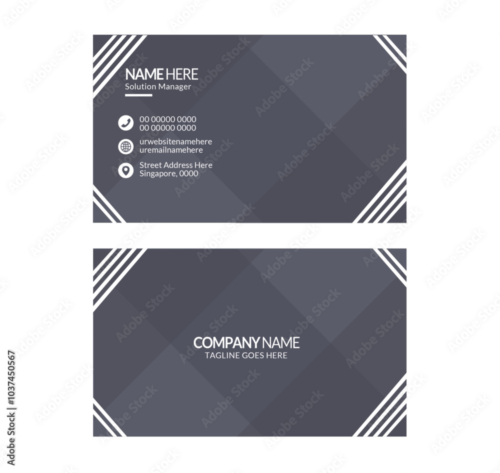 Modern and simple business card design Modern presentation card with company logo Vector business card template Visiting card for businessand personal use Vector illustration .
Modern and simple business card design Modern presentation card with company logo Vector business card template Visiting card for businessand personal use Vector illustration .