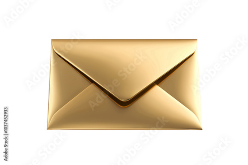 gold envelope isolated on transparent background