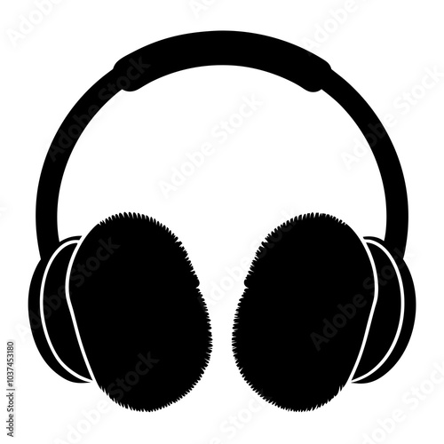 Ear Muffs silhouette vector on white background