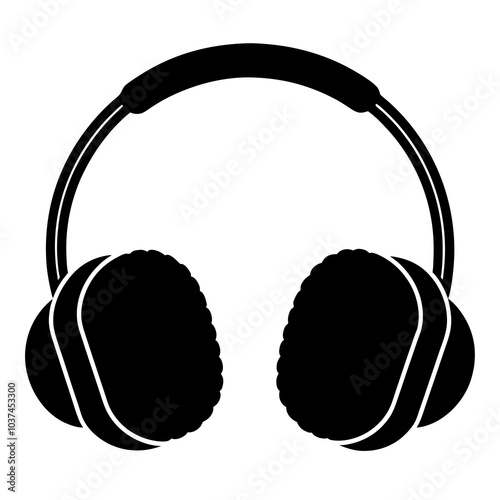 Ear Muffs silhouette vector on white background