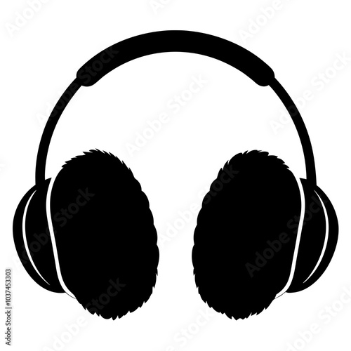 Ear Muffs silhouette vector on white background