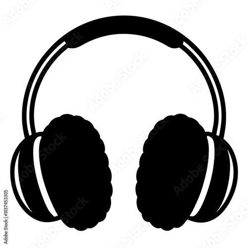 Ear Muffs silhouette vector on white background