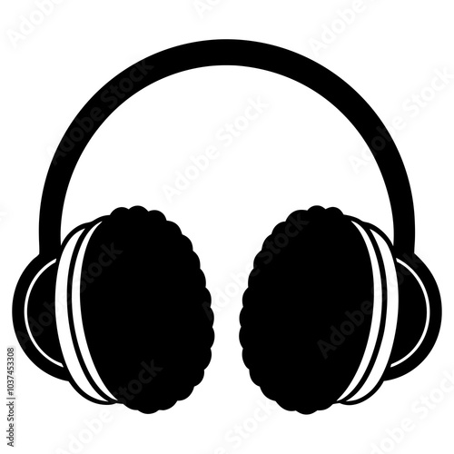 Ear Muffs silhouette vector on white background