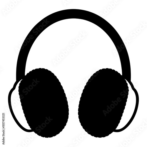 Ear Muffs silhouette vector on white background